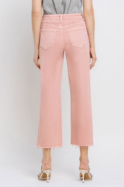 Kaylen High Rise Wide Leg Crop - Pink