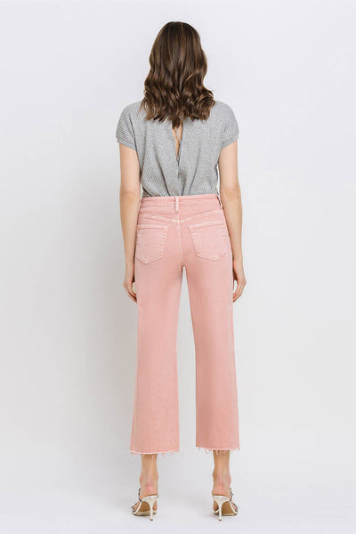 Kaylen High Rise Wide Leg Crop - Pink