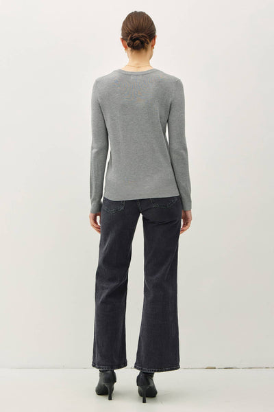 First Frost V-Neck Sweater - Heather Grey