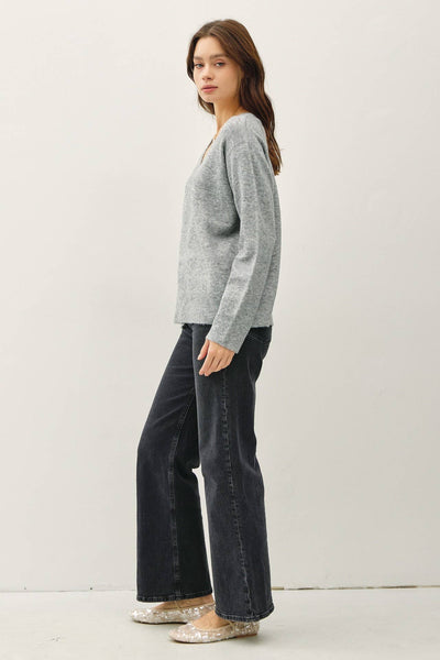 Loyal To Me Wool Blend Sweater - Heather Grey