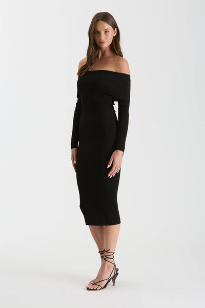 Charlotte Off The Shoulder Dress - Black