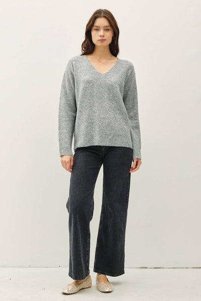 Loyal To Me Wool Blend Sweater - Heather Grey