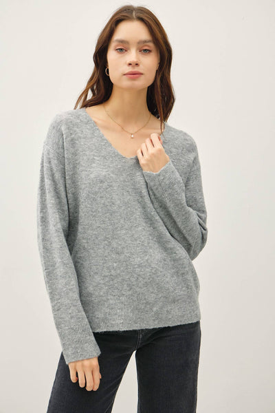 Loyal To Me Wool Blend Sweater - Heather Grey