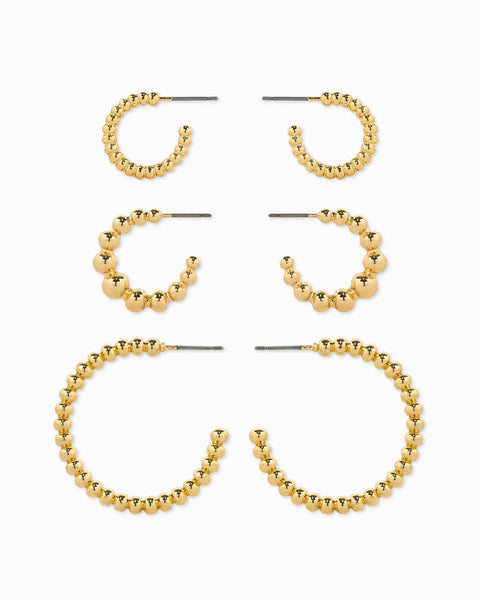 Essential Textured Hoop Earring Set of 3