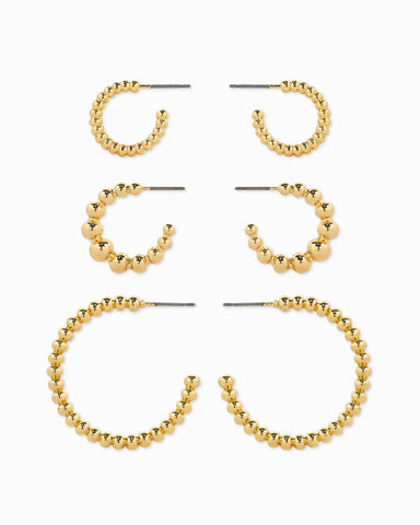 Essential Textured Hoop Earring Set of 3