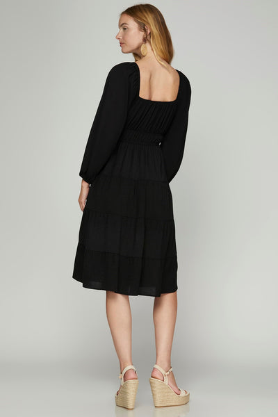 Haven Tiered Dress - Black