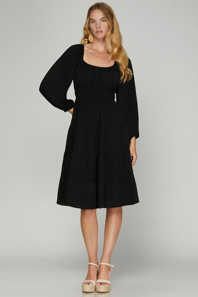 Haven Tiered Dress - Black