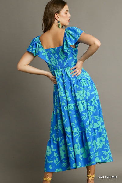 In Full Bloom Dress - Blue