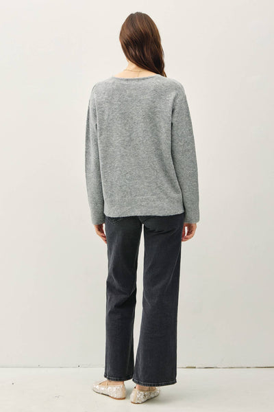 Loyal To Me Wool Blend Sweater - Heather Grey