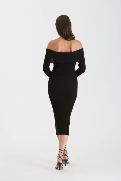 Charlotte Off The Shoulder Dress - Black