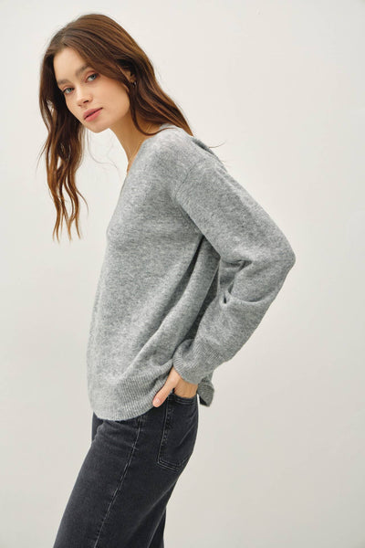 Loyal To Me Wool Blend Sweater - Heather Grey