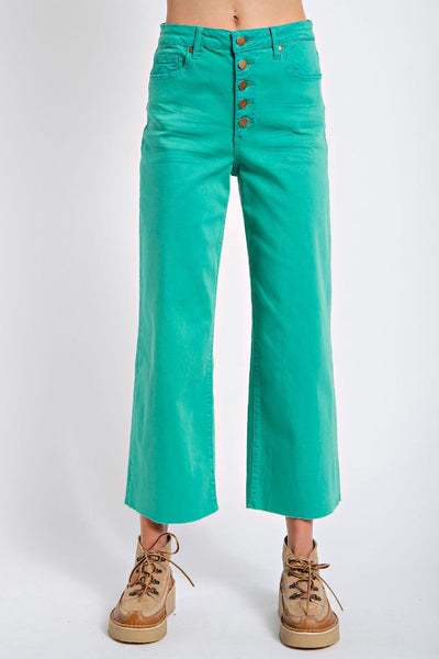 Big Ambitions Button Front Pants - Green