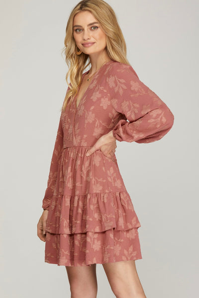 Harmony Floral Dress - Dusty Rose