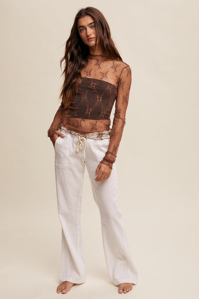 Lyla Lace Top - Mocha