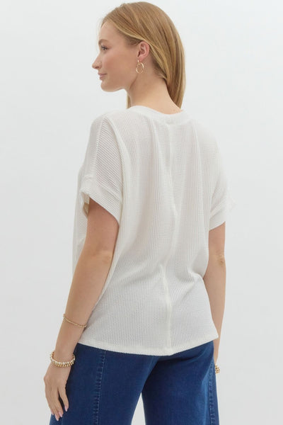 Lois Ribbed Top - Off White