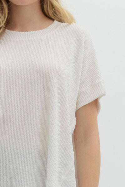 Lois Ribbed Top - Off White