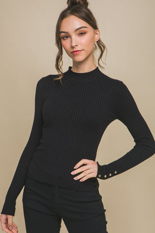 Rae Ribbed Sweater - Black