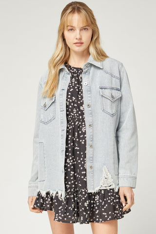 Carlee Distressed Denim Jacket